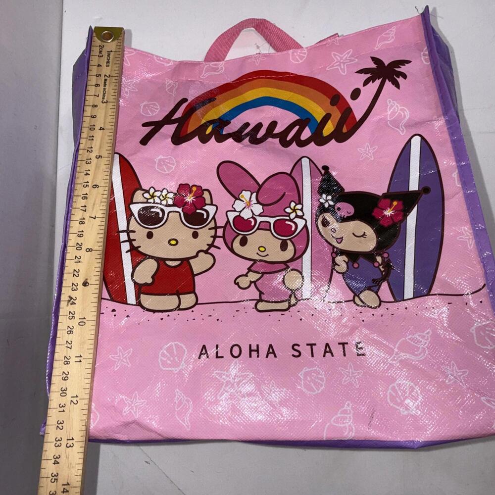 Hello Kitty & Friends My Melody Kuromi Aloha Hawaii Reusable Shopping Tote Bag - Picture 6 of 11
